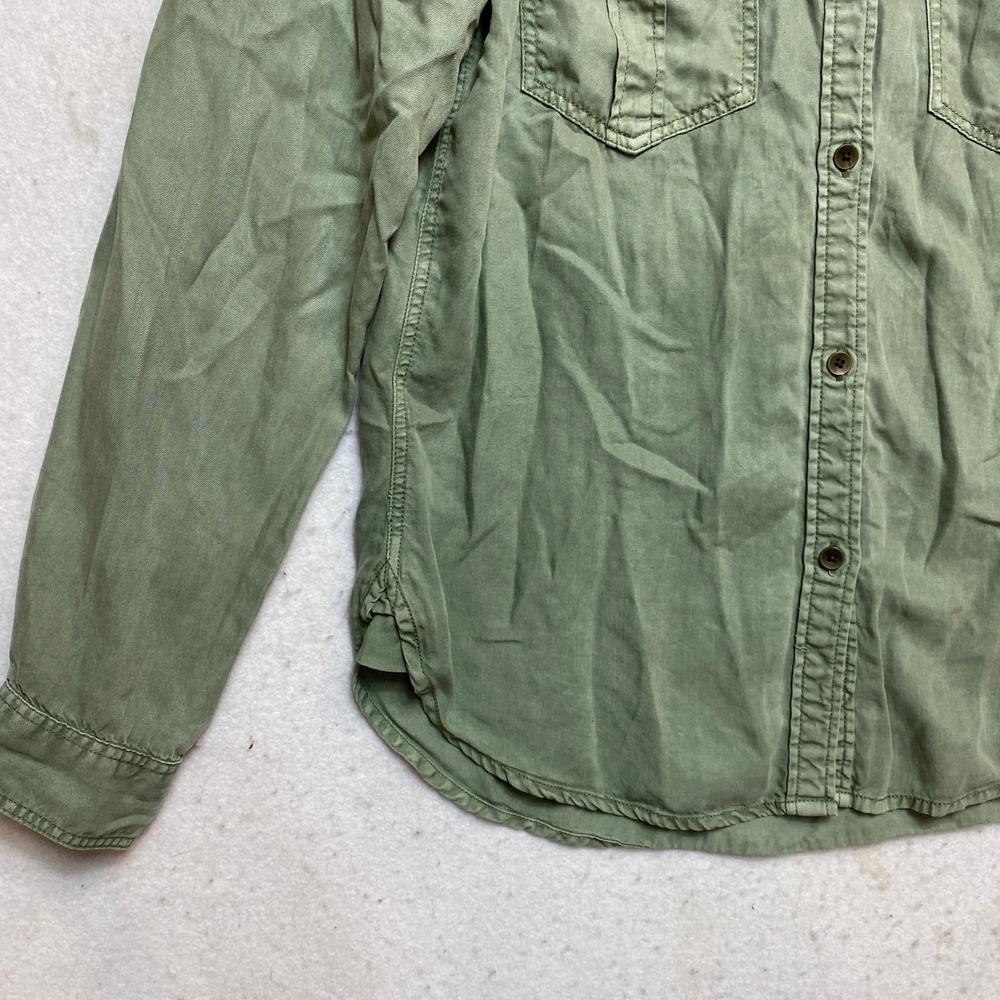 American Eagle Shirt Womens Small Olive Military Utility Button Down - Picture 4 of 10